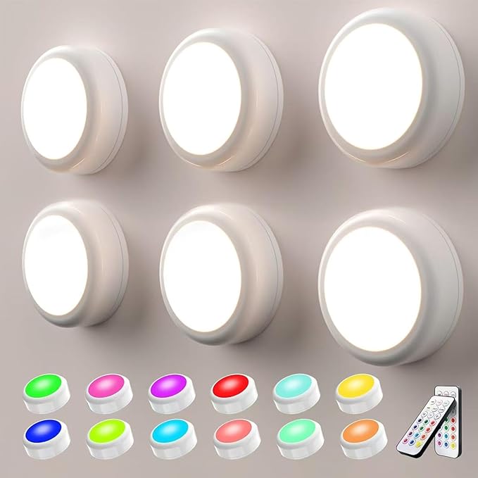 Push Lights with Remote Puck Lighting Battery Operated Tap Lights Button Stick by swesara