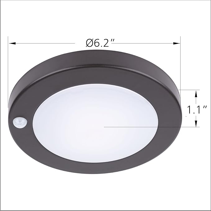 YoonLIT Flush Mount PIR Motion Sensor LED Ceiling Light, 6.2 Inch 10.5W 700 - Image 7