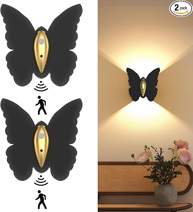Eneru Battery Operated Wall Sconce Set of 2: 5000mAh Rechargeable Motion Sensor by Eneru