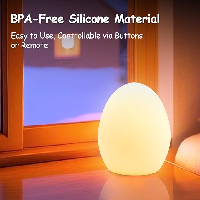 Baby Night Light, Rechargeable Egg Nightlight - Image 5