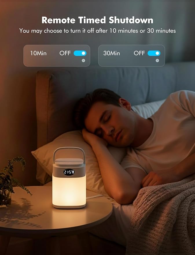 YHW RGB Touch Table Lamp, Dimmable Small RGB Bedside Bed Lamp - Image 8