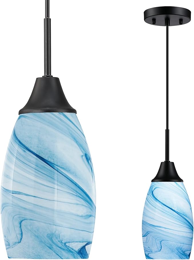 Mini Glass Pendant Light 4.72" by VIINEWHANDBLOWNGLASSHOME