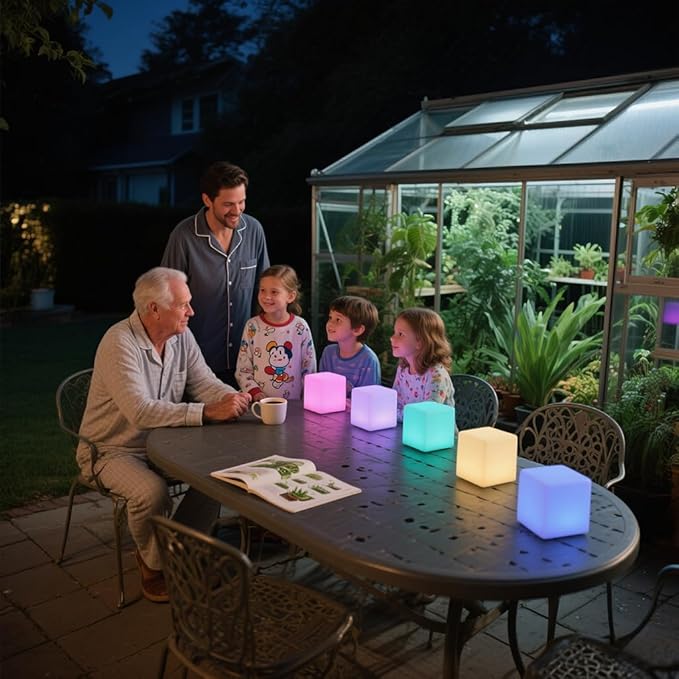 4-inch LED Cube Light, 16 RGB Color Changing Tesseract Cube Lamp - Image 4