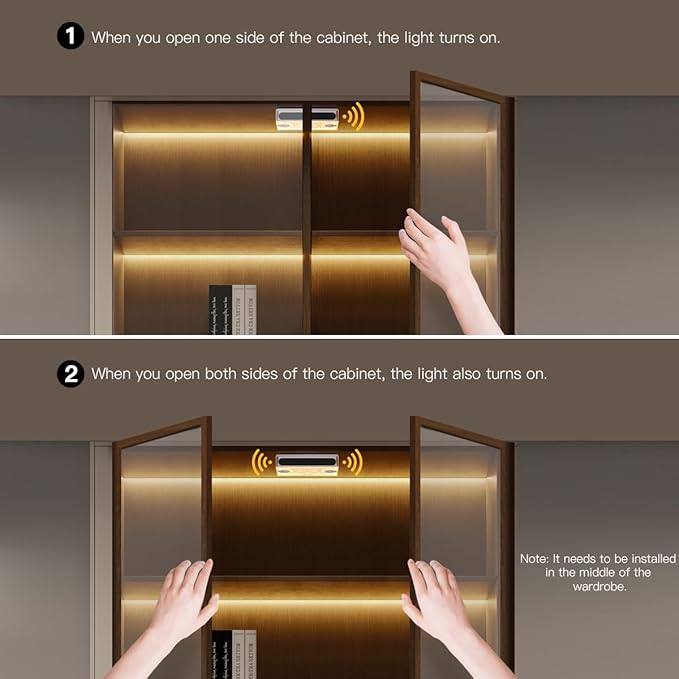 12V COB LED Strip Light, 6 -in-1 Door Sensor Control LED Under Cabinet Lighting - Image 5