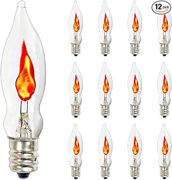 Christmas Flicker Flame Light Bulbs, E12 Candelabra Base Replacement Bulbs by Doratale