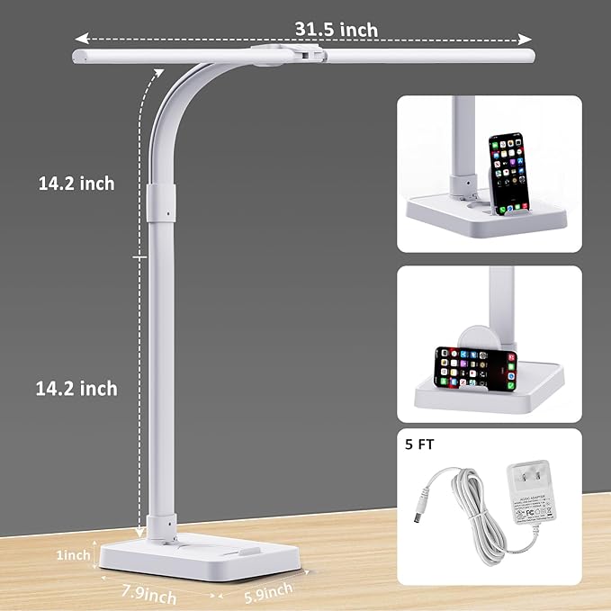 LED Desk Lamp for Home Office, 24W Bright Desk Lamp - Image 3