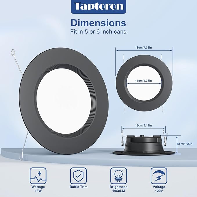 Recessed Lighting 5/6 Inch Color Changing LED Black Can Lights - Image 5