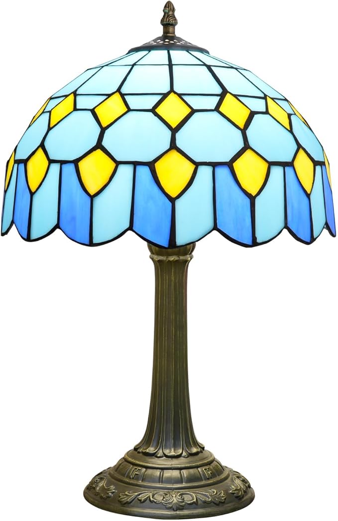 Tiffany Lamp Modern Design Blue Mediterranean Style Stained Glass Lamps Coastal - Image 4