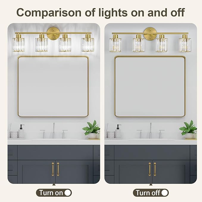 Crystal Bathroom Light Fixtures, Bathroom Lighting Fixtures Over Mirror - Image 3