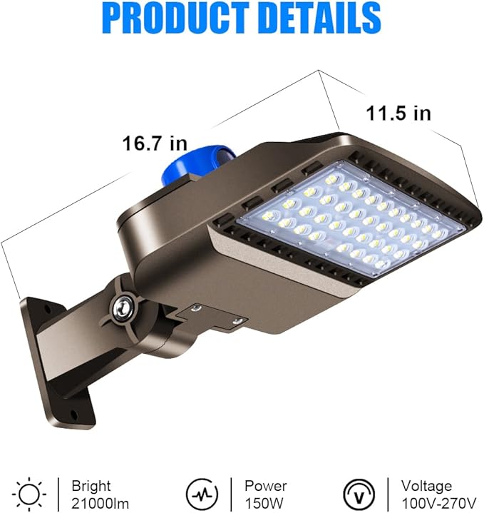 Juyace 150W led Flood Dusk to Dawn Outdoor Lighting Barn Light Commercial Wall - Image 3