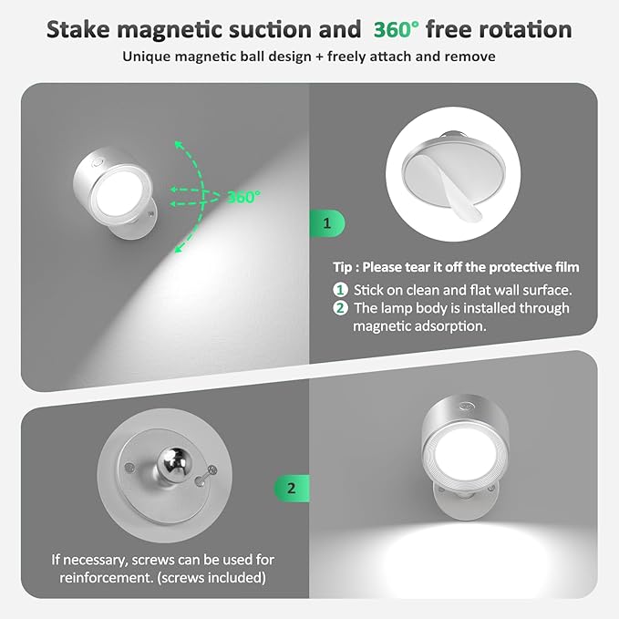 Lightbiz LED Reading Lights, Wall Lights Sconces 2 Pcs - Image 5