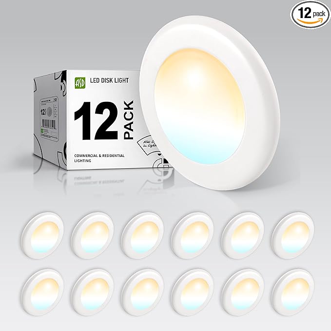 ASD 12 Pack LED Disk Lights 4 Inch, 10W 5CCT 2700K-5000K 685LM CRI90+, Dimmable by ASDLightingCorporation