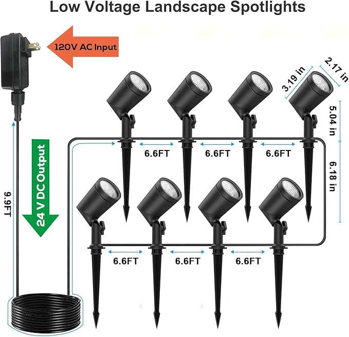ZYAN Die-Cast Aluminum Landscape Spotlights, 6W 600LM 2700K Warm White - Image 7