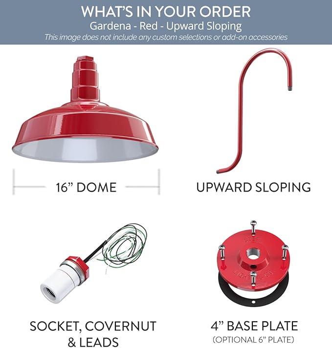 Steel Lighting Co. Gardena Barn Light | Outdoor Wall Mounted | 16" Dome | - Image 6