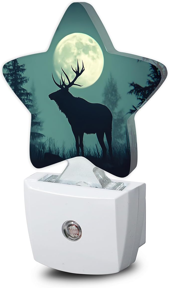 Night Light, Forest Deer Plug into Wall by SNOWMOLLE