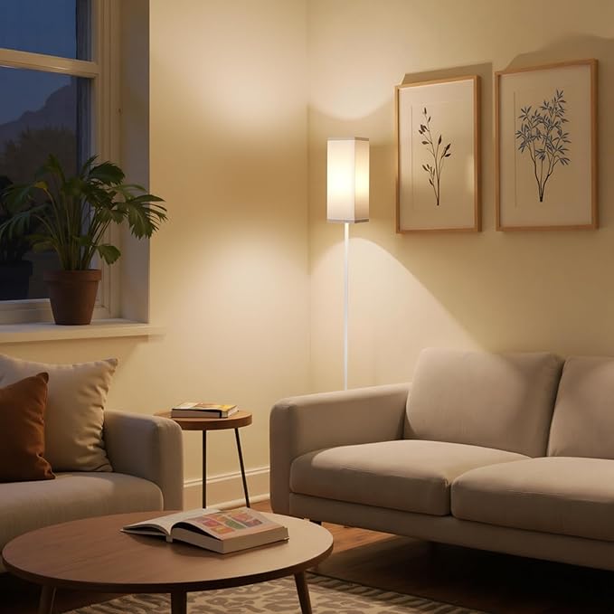 64.6" Floor Lamp, Pole with Foot Switch, Modern Standing Lamp Lampshade - Image 5