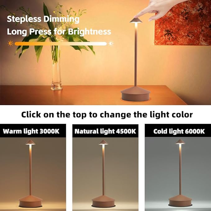 Cordless Table Lamp Desk lamps, 6000mAh Rechargeable Table Lamps, Portable LED - Image 4