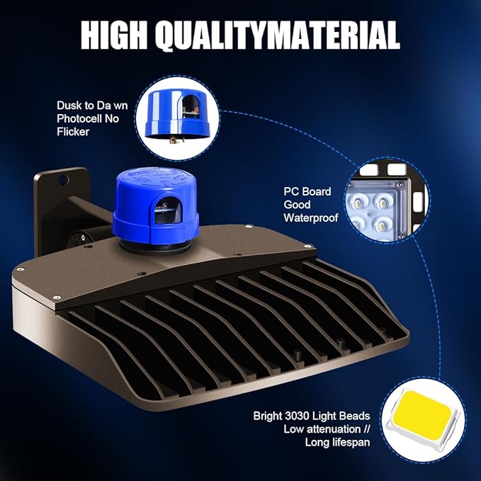Juyace 150W led Parking lot Light Dusk to Dawn Outdoor Lighting Commercial - Image 3