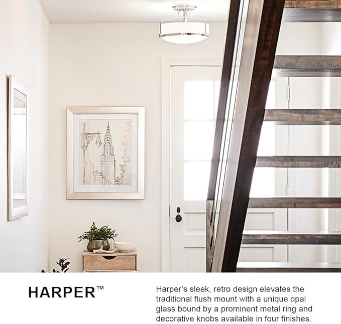 Hinkley Harper 3641BN Medium Semi-Flush Mount Ceiling Light - Image 7