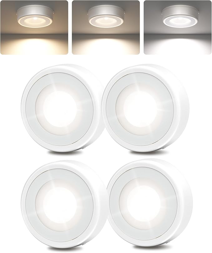 EZVALO LED Puck Lights, Touch Light, 2.5'' Mini Tap Light, Rechargeable Sitck by EZVALO