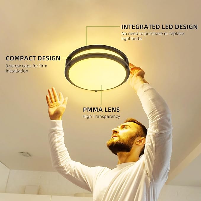 13 inch Flush Mount LED Ceiling Light Fixture, 2700K/3000K/3500K/4000K/5000K - Image 7