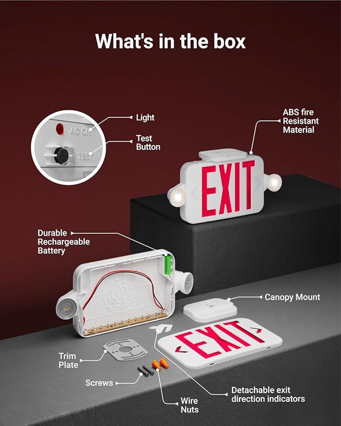 Sunco 6 Pack LED Exit Sign - Image 6