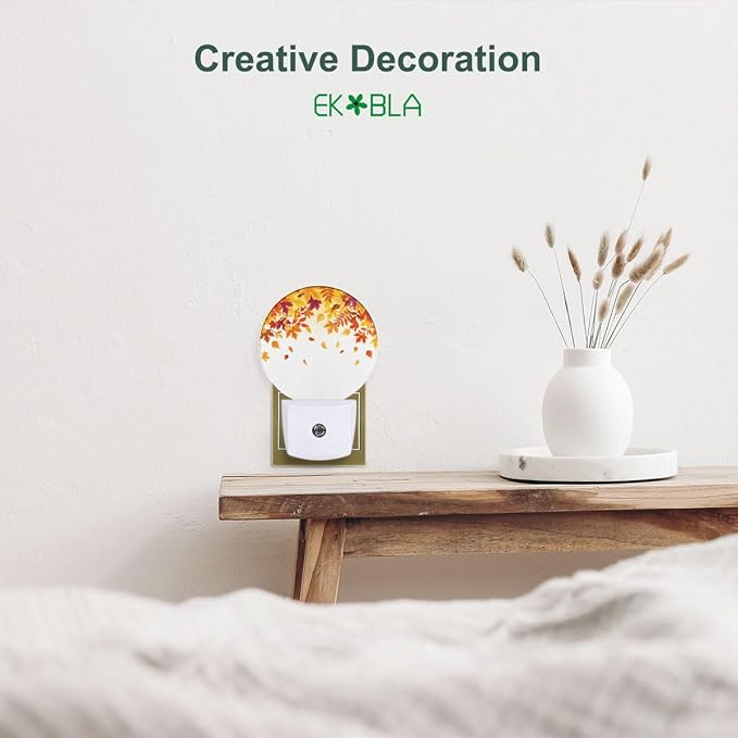 EKOBLA Autumn Falling Maple Leaf LED Night Light Dusk to Dawn Auto Sensor - Image 7