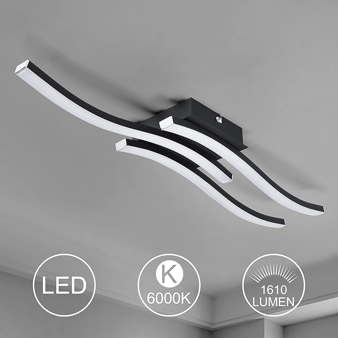 EDISLIVE Modern Dimmable LED Ceiling Light Curved 3 Light 22.5 in Minimalist - Image 5