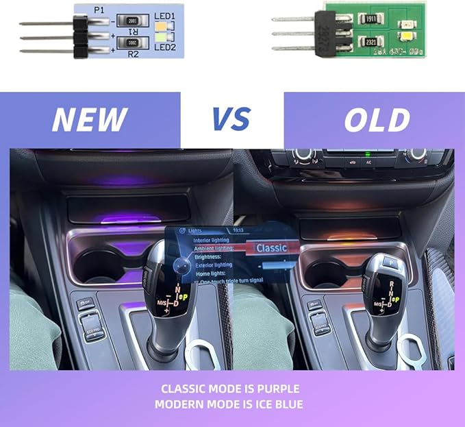 NJSBYL 1X Interior Cup Holder Ambient Lighting Circuit Board - Image 5