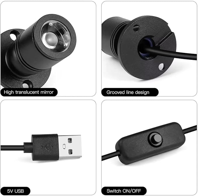 USB Powered Mini Spotlights for Displays 2-Pack – 5V Small LED Spot Lights - Image 7