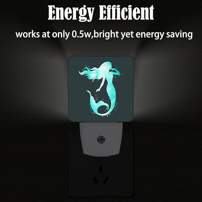 Groovy Mermaid Night Light, Plug-in Nightlights Auto Sensor Night Lamp - Image 4