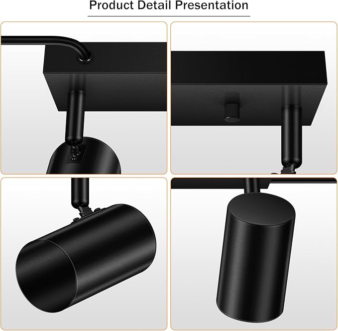 4 Light Track Lighting Kit, Industrial GU10 Wall Light - Image 5