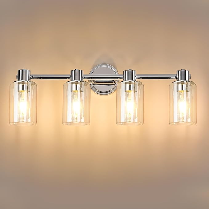 4 Light Bathroom Wall Light Fixtures Chrome Bathroom Wall Sconce by ALAISLYC