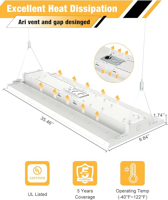 300W LED Linear High Bay Light, 45000LM LED Linear Shop Light Commercial - Image 5