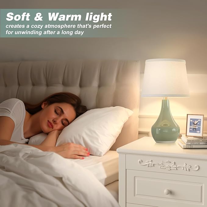 Seealle Modern Green Table Lamps Set of 2 - Image 2