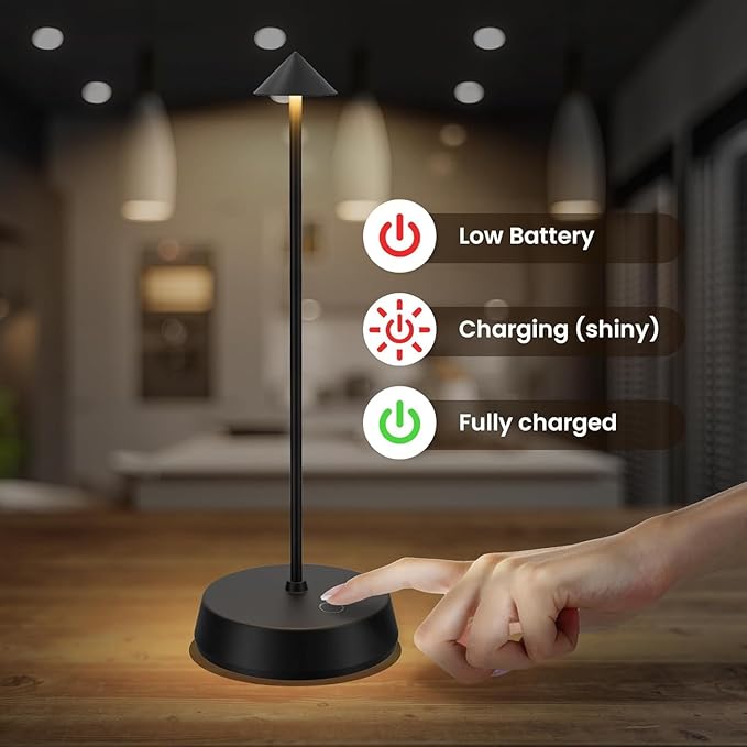 Cordless Table Lamp Rechargeable LED Battery Operated 6000mAh Touch Dimmable - Image 5