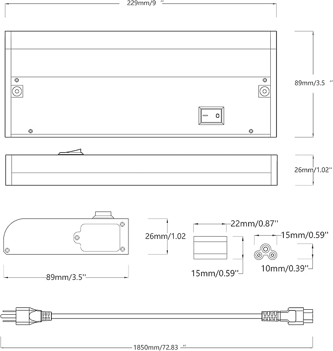 LAMPAOUS Hardwired Under Cabinet Lighting, Dimmable White and Color Changing - Image 2