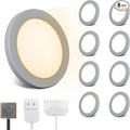 V4light LED Puck Lights 8 Pack, 6mm Ultra-Thin Plug in Under Cabinet Lighting by V4light