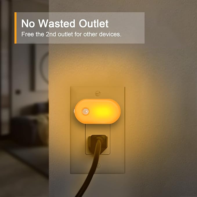 Lyridz Amber Night Light with Motion Sensor, Plug in LED Nightlights, 120LM - Image 6