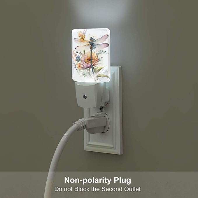 Watercolor Dragonfly Night Light, Plug Into Wall Decor - Image 5