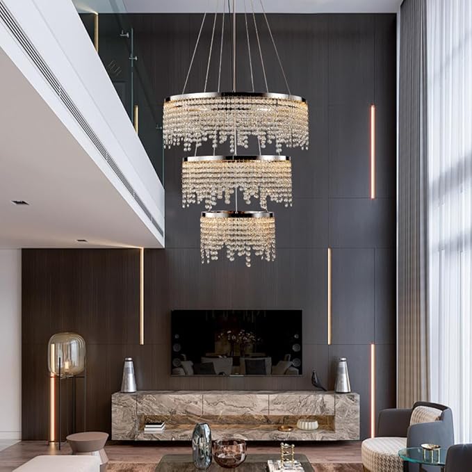 3 Tier LED Modern Ceiling Light Fixture, Home Decor LED Round Crystal - Image 8