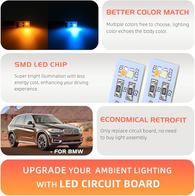 NJSBYL 2X LED Front Seat Back Ambient Lighting Replacement - Image 3