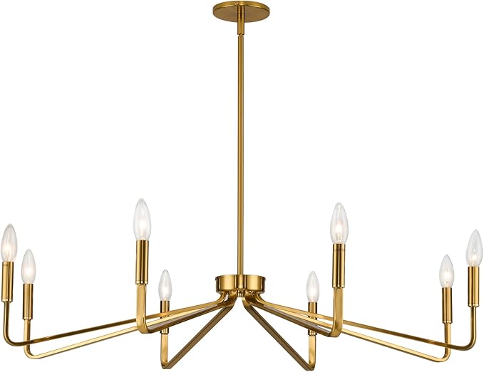 38" Gold Chandeliers for Dining Room, 8-Light Modern Farmhouse Chandelier Light - Image 8