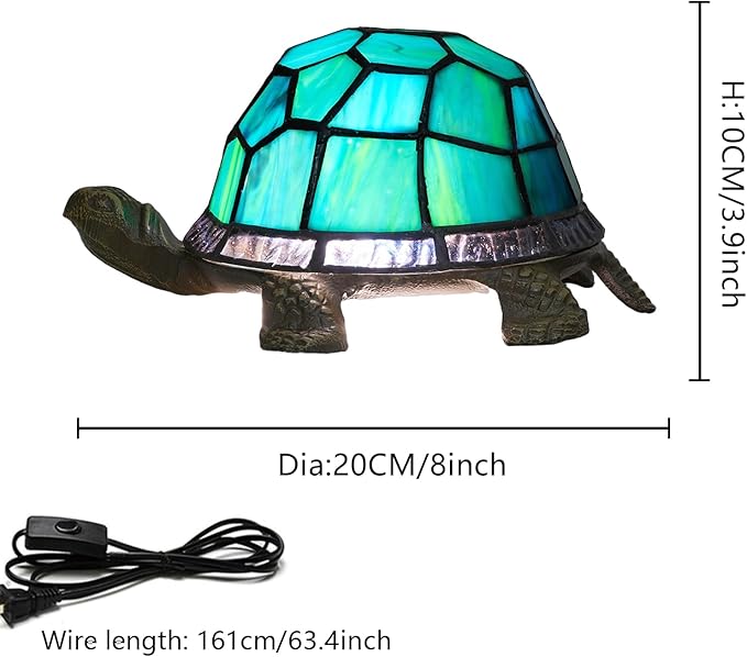 Turtle Night Light Tiffany Style Stained Glass Accent Lamp Kids Gifts Bedside - Image 6