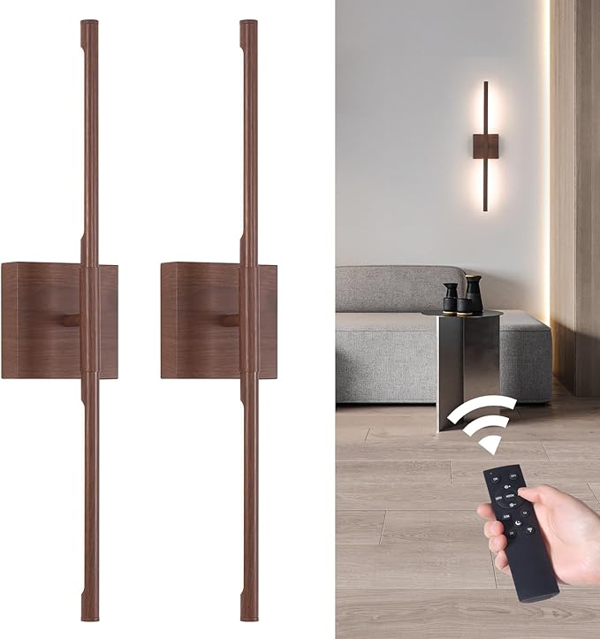 Battery Operated Wall Sconce Set of 2, 8000mAh Rechargeable Wall Sconces by Shenmoyl