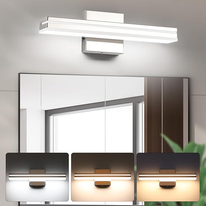 SineRise LED Modern Bathroom Vanity Light Fixtures, Chrome Modern Acrylic by SINERISELIGHTING