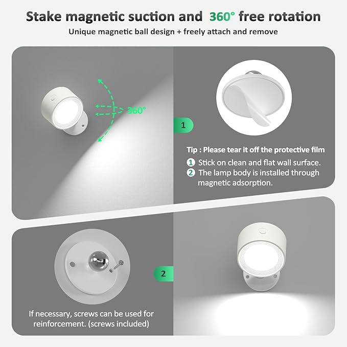 LED Wall Sconces 3 Pcs with Remote, Wall Mounted Lights Rechargeable Battery - Image 5