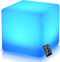 Mr.Go 16-Inch Rechargeable LED Cube Chair Light, 16 RGB Colors Glow Cube Seat by MRGO