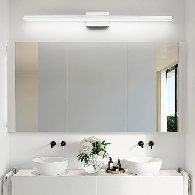 SineRise 48-Inch LED Modern Bathroom Vanity Light Bar, Chrome Modern Acrylic - Image 6
