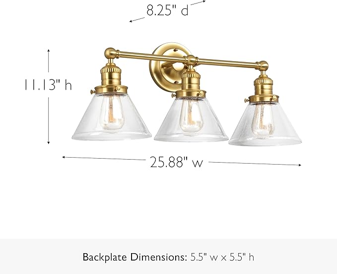 Design House Augustin Vanity Light, Seeded Glass Warm Glow, Up/Down Glow - Image 3